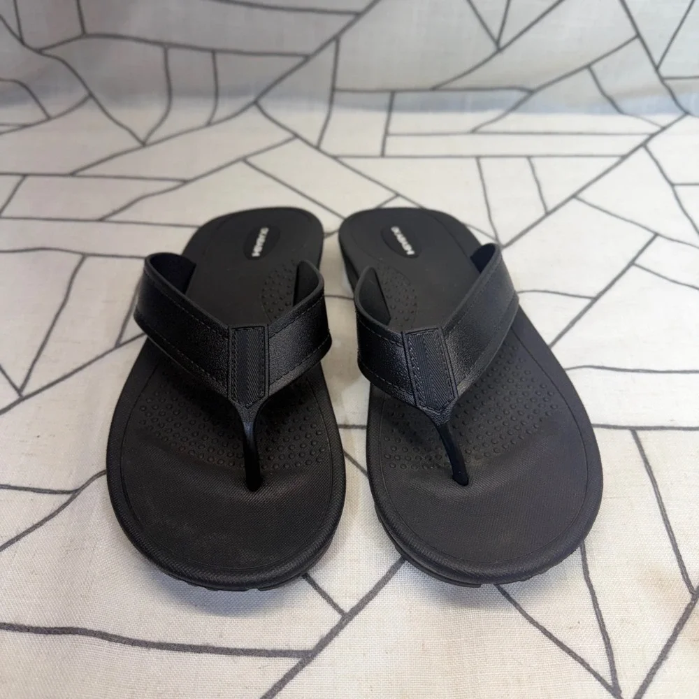 Okabashi Flip Flops LL 9.5-10.5 Black Mariner Thong Sandals Made in USA